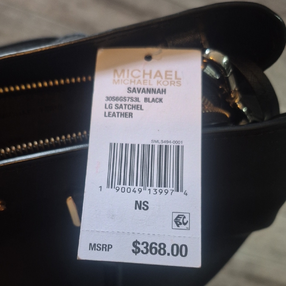 Michael Kors Black Leather Large Satchel